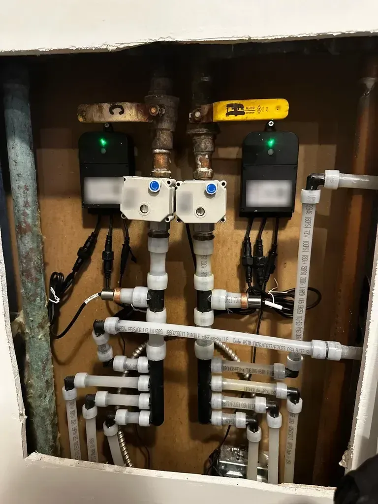 Two supplies, two valves: Controllers beside the manifold
